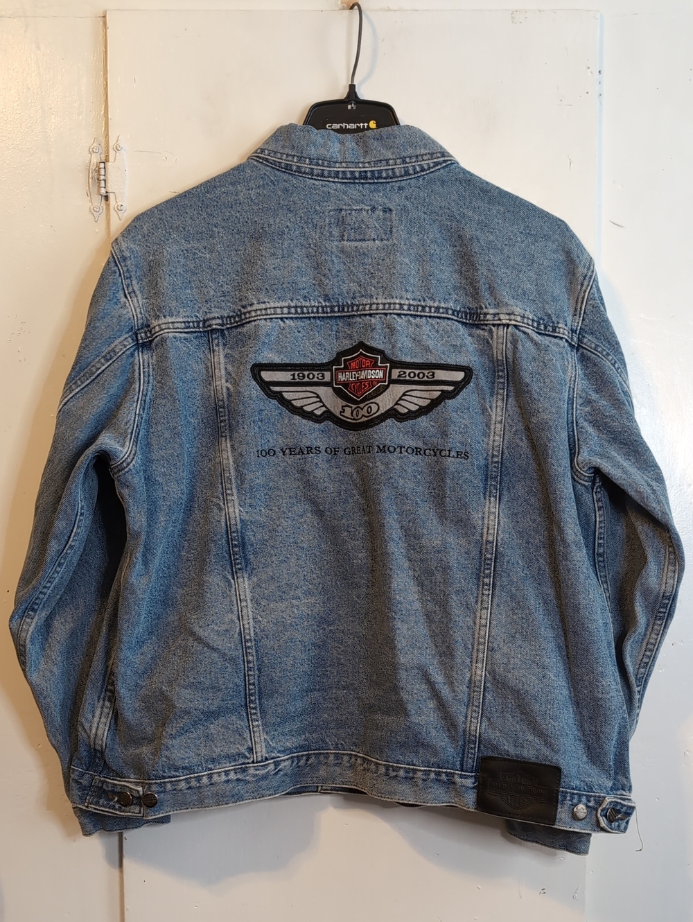 '03 100th Anniv. Harley Davidson Jean Jacket womens 2W - Picture 8 of 10